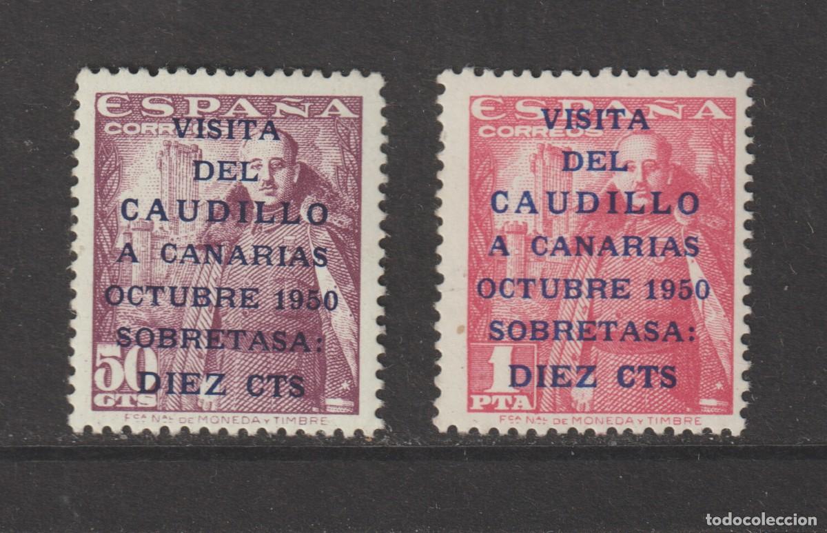Sellos: Espa&ntilde;a Spain 1950 - Visita del Caudillo a Canarias Edifil 1083A/1083B mh*