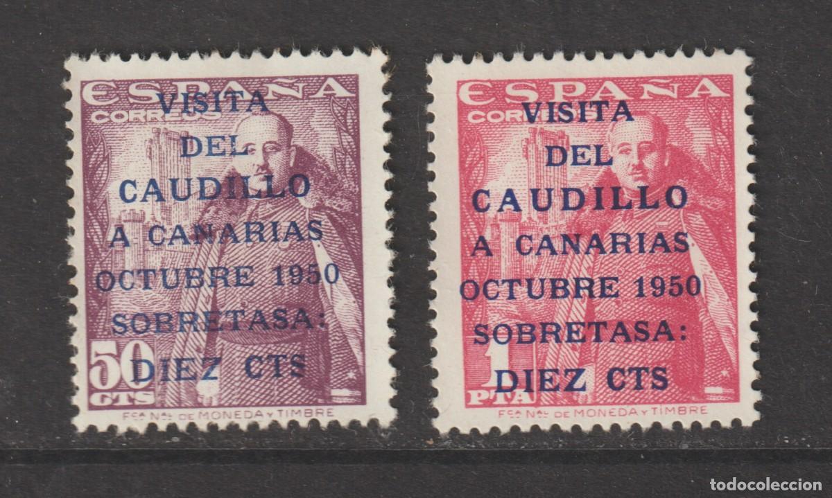 Sellos: Espa&ntilde;a Spain 1950 - Visita del Caudillo a Canarias Edifil 1083A/1083B nuevo sin goma