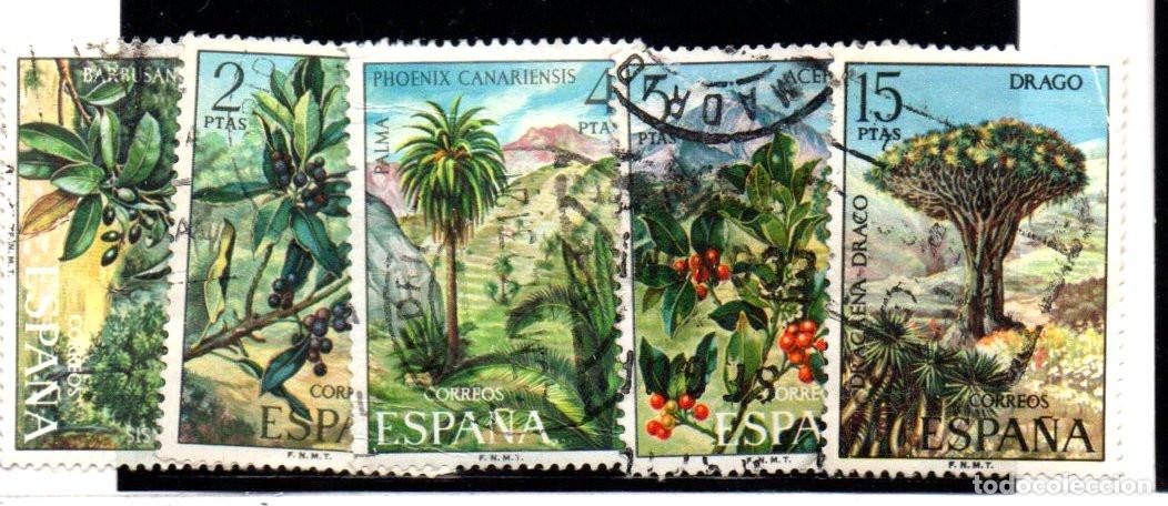 Sellos: SERIE SELLOS ESPA&Ntilde;A A&Ntilde;O 1973 FLORA USADOS EDIFIL N&ordm; 2120-24