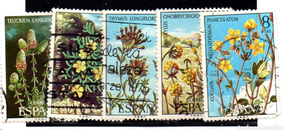 Sellos: SERIE SELLOS ESPA&Ntilde;A A&Ntilde;O 1974 FLORAL USADOS EDIFIL N&ordm; 2220-24