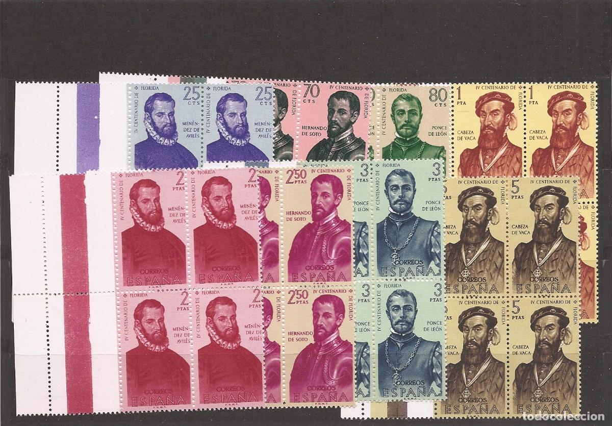 Sellos: Sellos de Espa&ntilde;a A&ntilde;o 1960 Forjadores de Am&eacute;rica Sellos nuevos** en bloque de 4 N&ordm; Edifil 1298/05