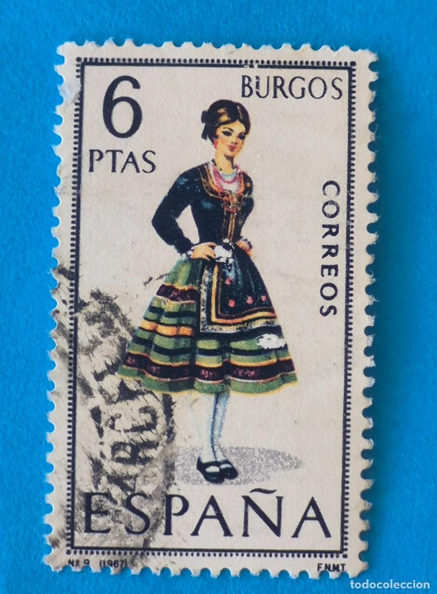 Sellos: TRAJES REGIONALES&ndash; BURGOS n&ordm; 9 - 6 pta.-ESPA&Ntilde;A 1967-EDIFIL 1775 usado