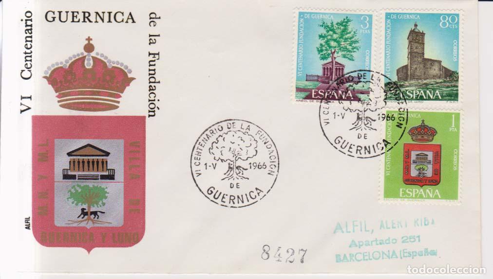 Sellos: 1966 edifil 1720 a 1722 SPD FDC VI Centenario Fundacion Guernica (E11248)