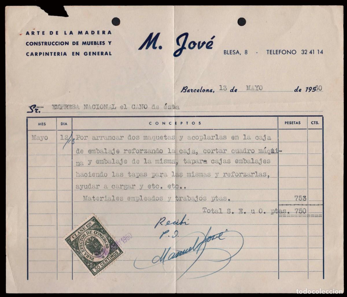 Sellos: Espa&ntilde;a - Fiscales -Timbres Efectos Comercio - Alemany o 206 - 1956 - Sobre documento