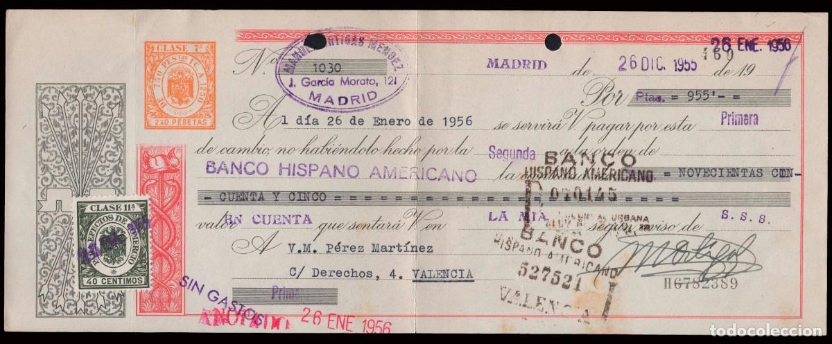 Sellos: Espa&ntilde;a - Fiscales -Timbres Efectos Comercio - Alemany o 207 - 1956 - Sobre letra