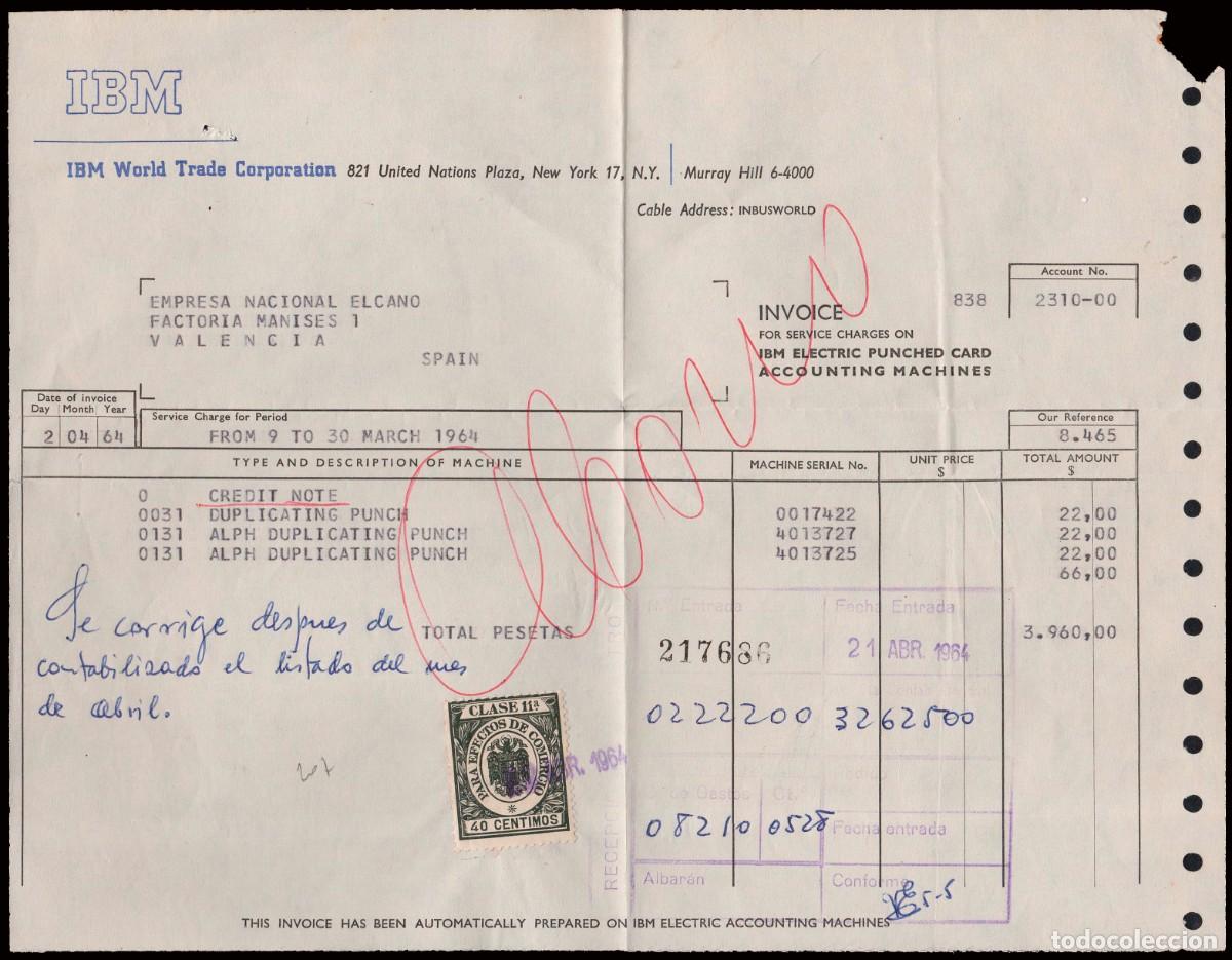 Sellos: Espa&ntilde;a - Fiscales -Timbres Efectos Comercio - Alemany o 207 - 1964 - Sobre documento