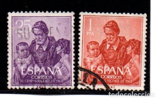 Sellos: SERIE SELLOS ESPA&Ntilde;A A&Ntilde;O 1960 VICENTE PAUL EDIFIL N&ordm; 1296-97