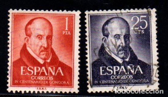 Sellos: SERIE SELLOS ESPA&Ntilde;A A&Ntilde;O 1961 LUIS DE GONGORA USADOS EDIFIL 1369-70