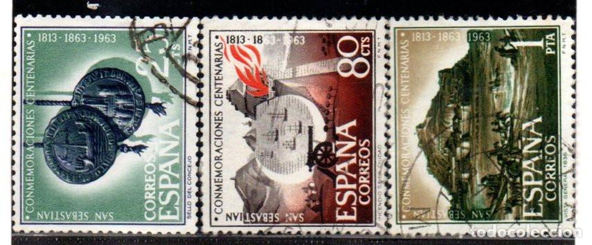 Sellos: SERIE SELLOS ESPA&Ntilde;A A&Ntilde;O 1963 SAN SEBASTIAN USADOS EDIFIL N&ordm; 1516-18 COMPLETA