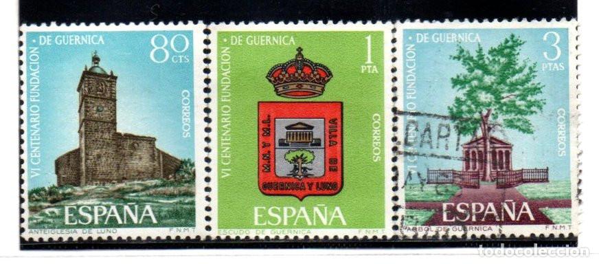 Sellos: SERIE SELLOS ESPA&Ntilde;A A&Ntilde;O 1966 GUERNICA USADOS EDIFIL N&ordm; 1720-22