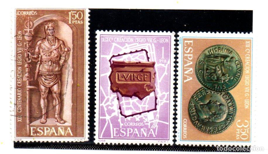 Sellos: SERIE SELLOS ESPA&Ntilde;A A&Ntilde;O 1968 FUNDACION DE LEON USADOSEDIFIL N&ordm; 1871-73