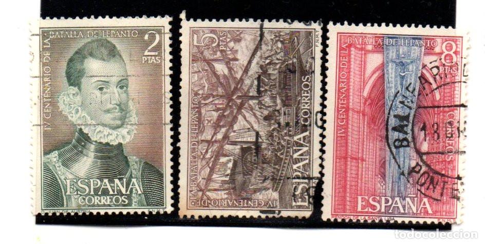 Sellos: SERIE SELLOS ESPA&Ntilde;A A&Ntilde;O 1971 LEPANTO USADOS EDIFIL N&ordm; 2055-57