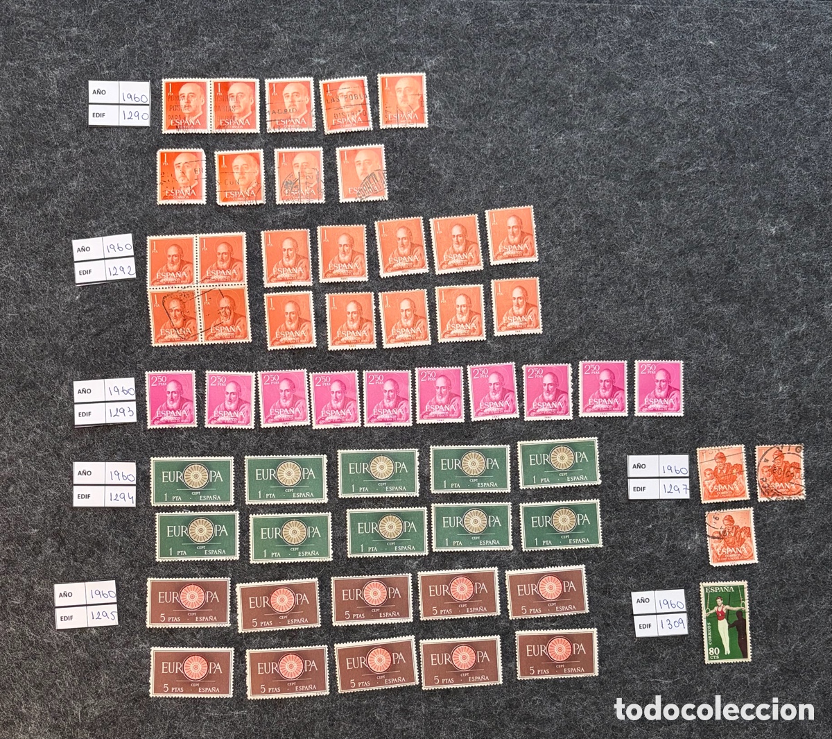 Sellos: Lote sellos Espa&ntilde;a 1960 Edifil 1290/1309 EUROPA + Franco + series