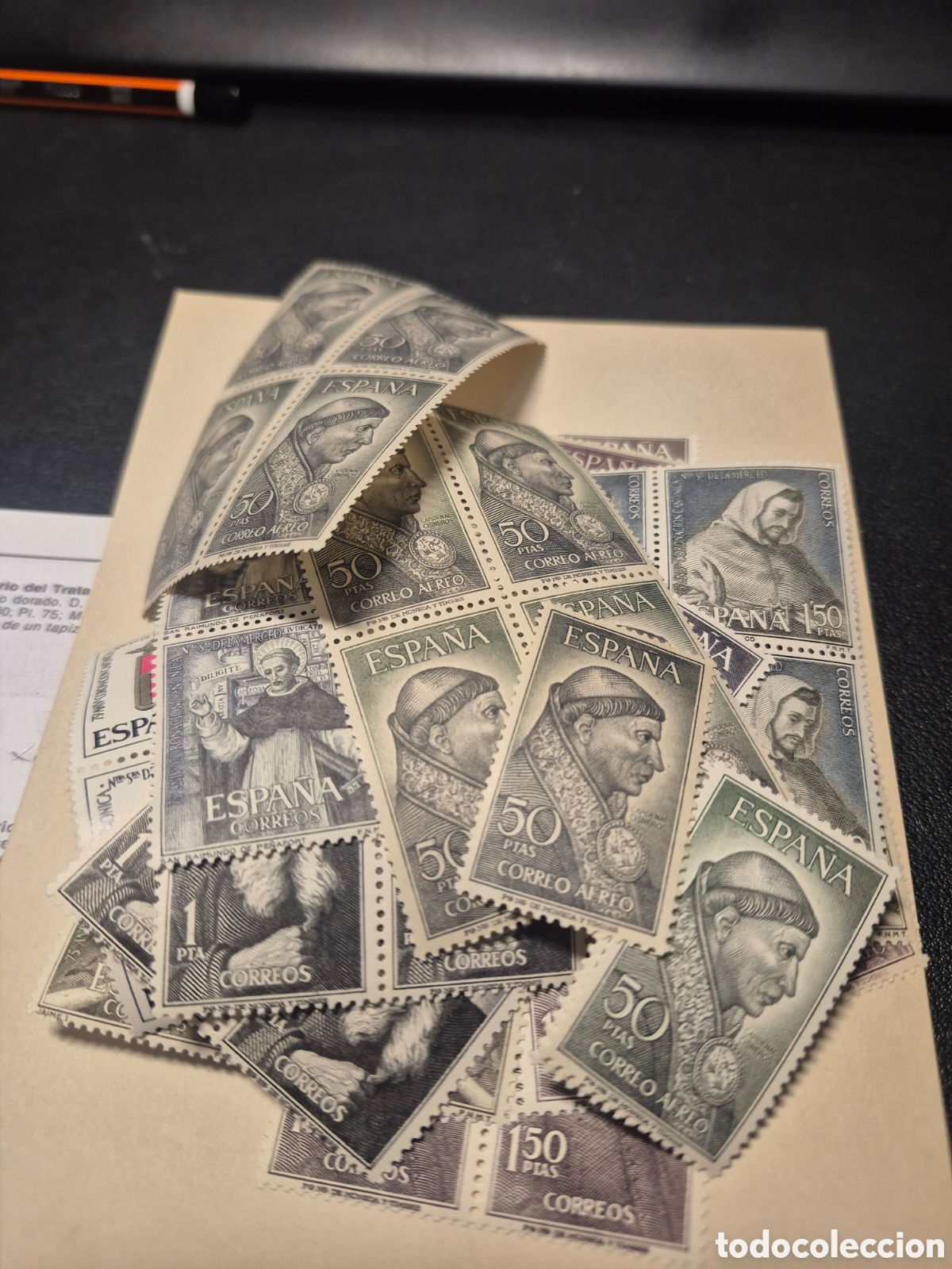 Sellos: Lote sellos personajes y Se&ntilde;ora de la merced