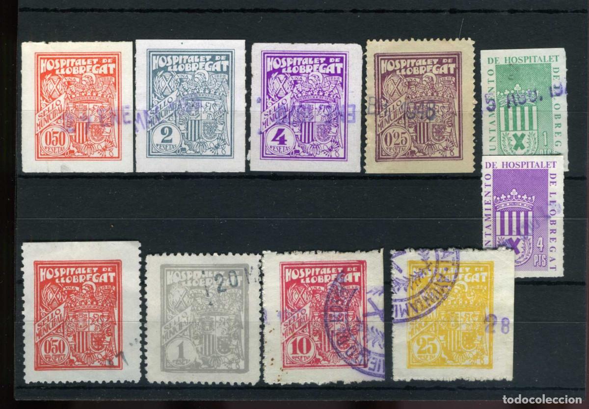 Sellos: XS- HOSPITALET DE LLOBREGAT Lot 10 Segells Municipals RARS