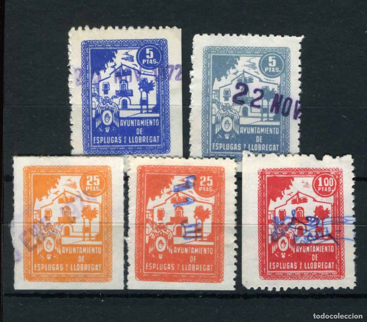 Sellos: XS- ESPLUGUES DE LLOBREGAT Lot 5 Segells Municipals RARS