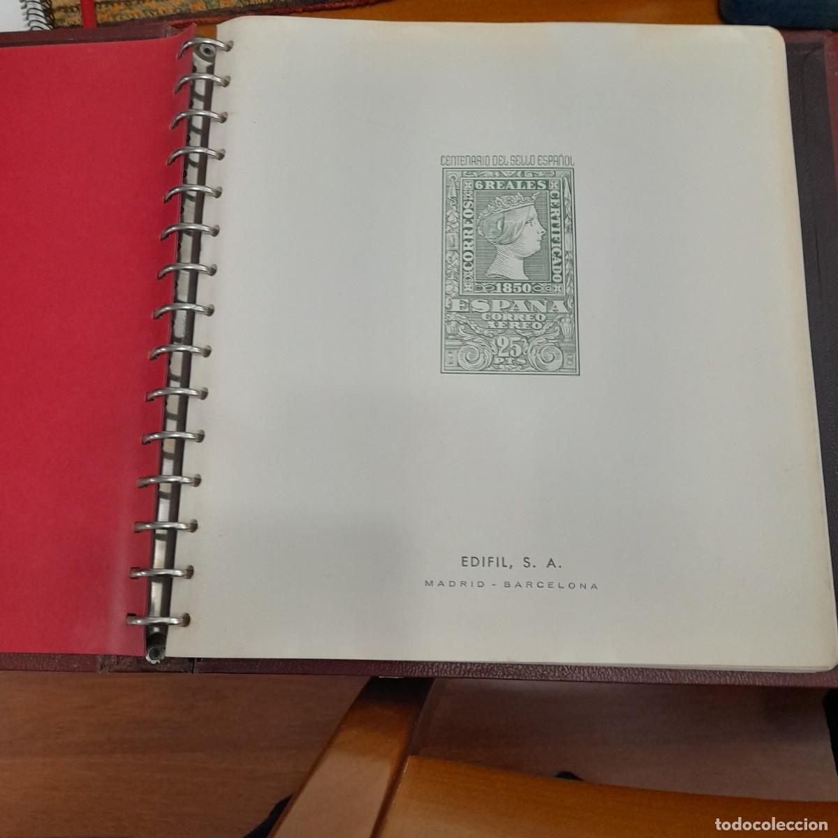 Sellos: ALBUM SELLOS ESPA&Ntilde;A EDIFIL CON HOJAS CON FILOESTUCHES 1950-1965 Y SELLOS USADOS