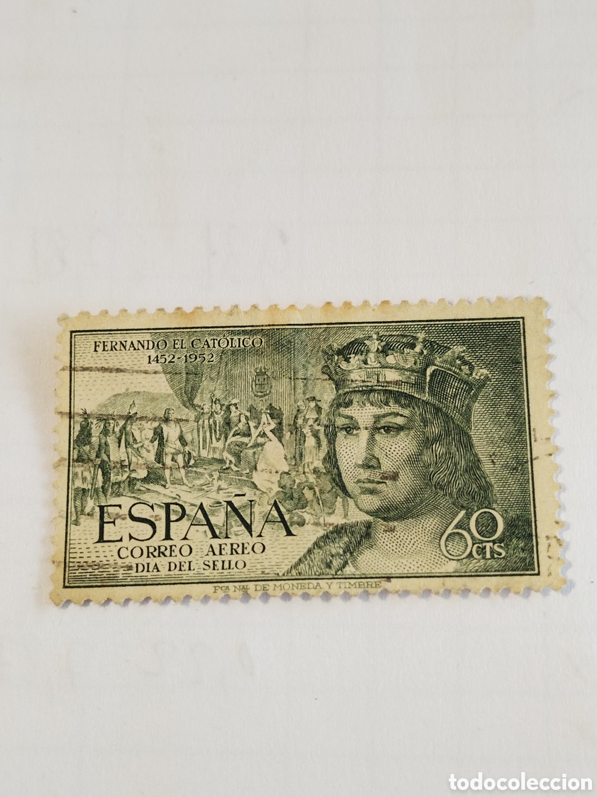 Sellos: Sello Espa&ntilde;a V Centenario nacimiento Fernando el Cat&oacute;lico 1452-1952