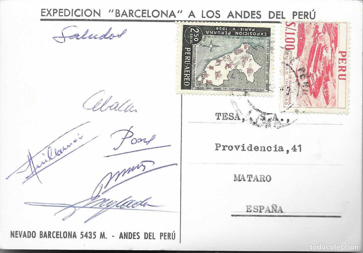 Sellos: Tarjeta circulada de la expedici&oacute;n &rdquo;Barcelona&rdquo; a los andes de 1963