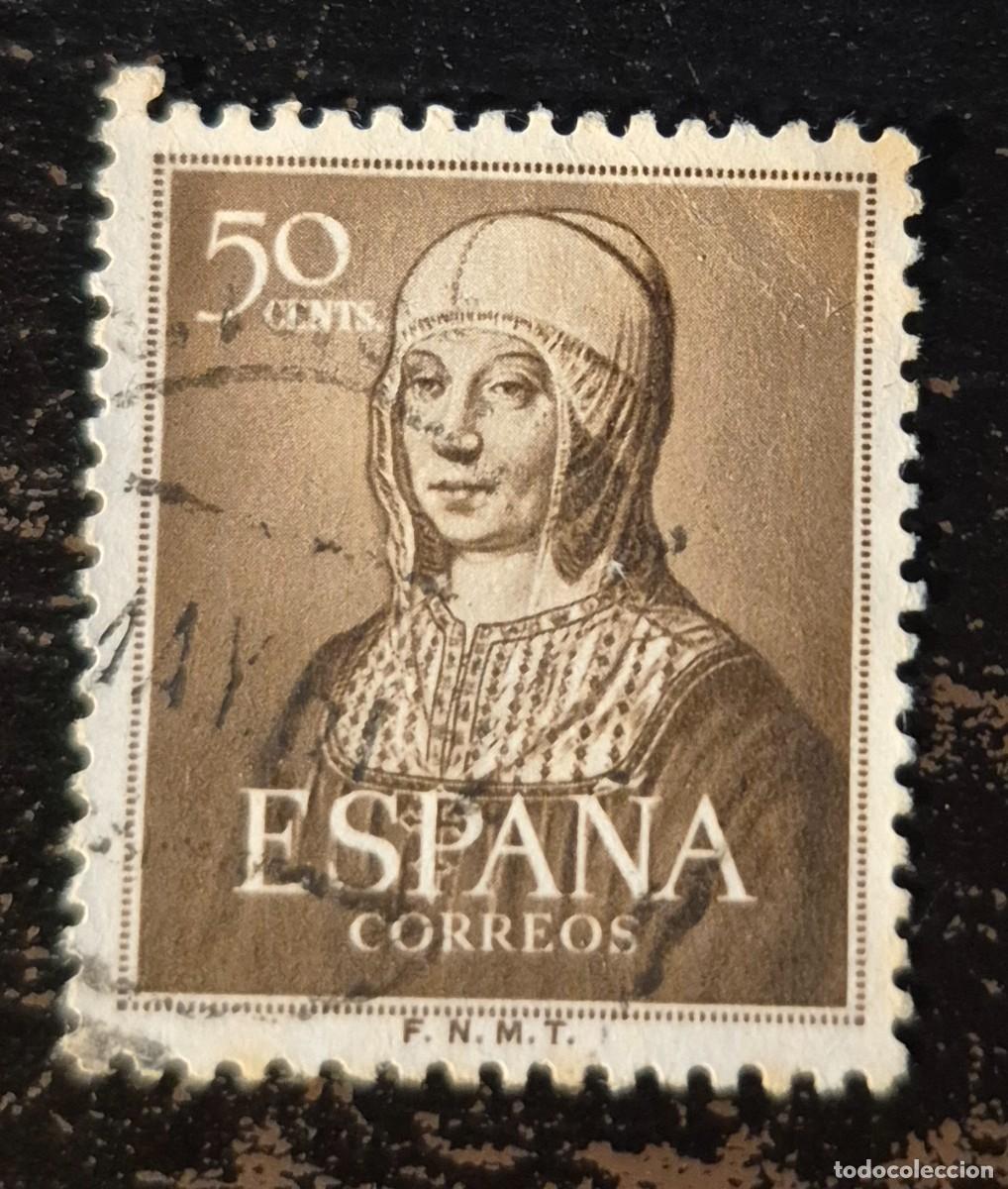 Sellos: A&ntilde;o 1951 - Edifil N.&ordm; 1092 - V Centenario de Isabel La Cat&oacute;lica - Se env&iacute;a el de la imagen