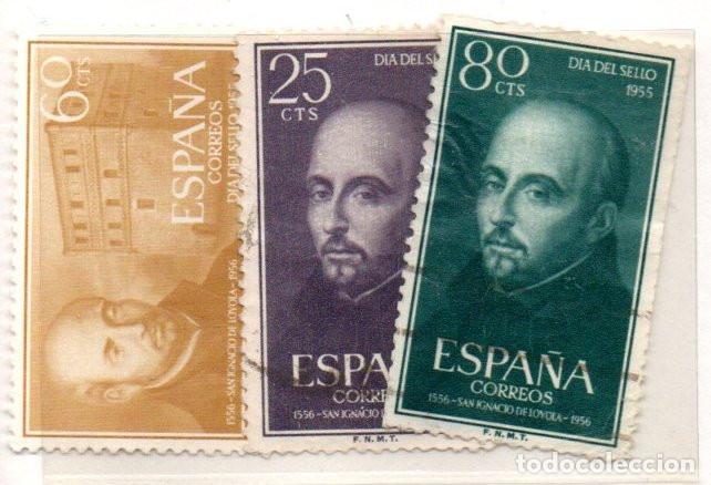 Sellos: SERIE SELLOS ESPA&Ntilde;A A&Ntilde;O 1955 SAN IGNACIO DE LOYOLA USADOS EDIFIL N&ordm; 1166-68