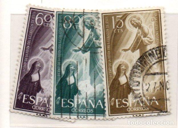 Sellos: SERIE SELLOS ESPA&Ntilde;A A&Ntilde;O 1957 SAGRADO CORAZON USADOS EDIFIL N&ordm; 1206-08