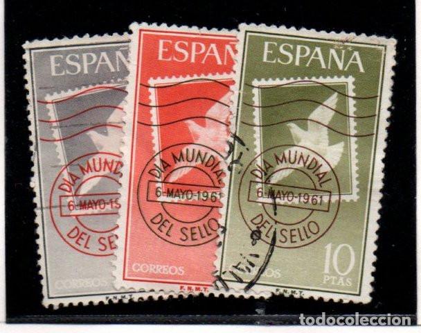 Sellos: SERIE SELLOS ESPA&Ntilde;A A&Ntilde;O 1961 DIA DEL SELLO USADOS EDIFIL N&ordm; 1348-50