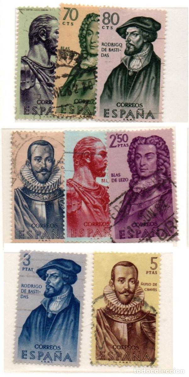 Sellos: SERIE SELLOS ESPA&Ntilde;A A&Ntilde;O 1961 FORJADORES USADOS EDIFIL N&ordm; 1374-81 COMPLETA