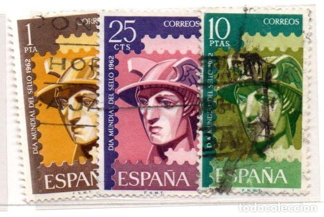 Sellos: SERIE SELLOS ESPA&Ntilde;A A&Ntilde;O 1062 DIA DEL SELLO USADOS EDIFIL 1431-33