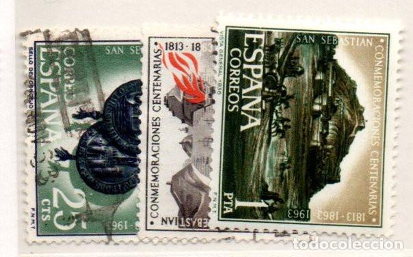 Sellos: SERIE SELLOS ESPA&Ntilde;A A&Ntilde;O 1963 SAN SEBASTIAN USADOS EDIFIL N&ordm; 1516-18 COMPLETA