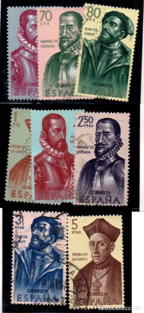Sellos: SERIE SELLOS ESPA&Ntilde;A A&Ntilde;O 1962 FORJADORES USADOS EDIFIL N&ordm; 1454-61 COMPLETA