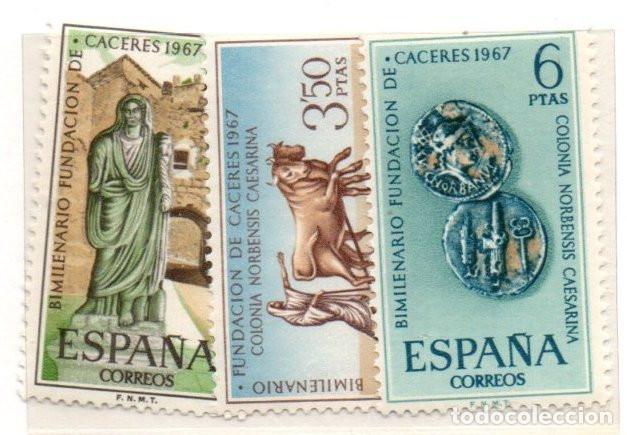 Sellos: SERIE SELLOS ESPA&Ntilde;A A&Ntilde;O 1967 CACERES USADOS EDIFIL N&ordm; 1827-29