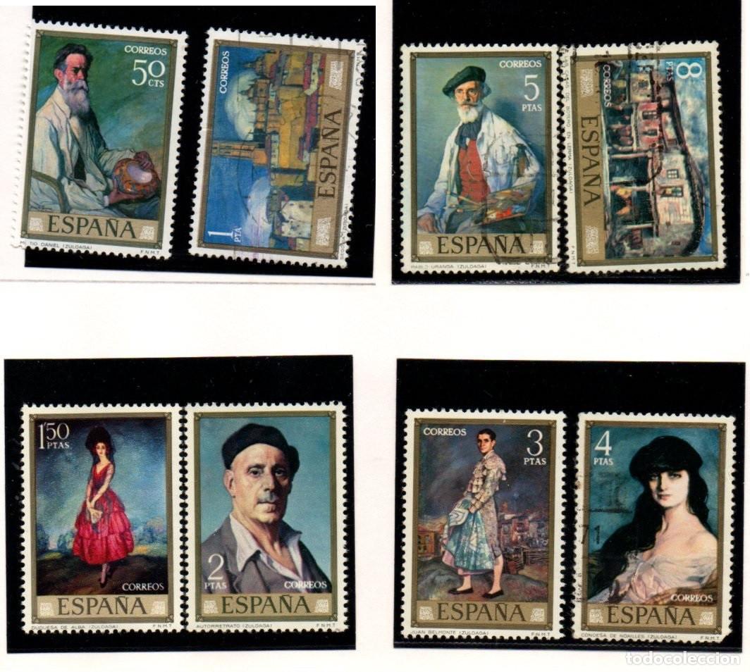 Sellos: SERIE SELLOS ESPA&Ntilde;A A&Ntilde;O 1971 PINTOR ZULOAGA USADOS EDIFIL N&ordm; 2019-26 COMPLETA