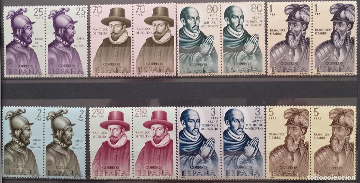 Sellos: LOTE DE 16 SELLOS EN BLOQUES DE 2 SELLOS 1964 CONQUISTADORES COMPLETO NUEVOS