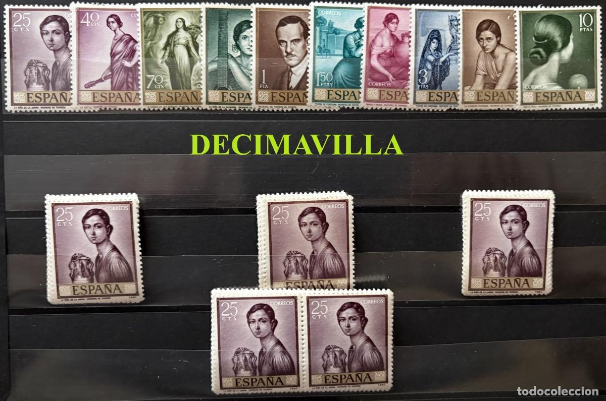 Sellos: ESP254, ESPA&Ntilde;A, SPAIN, A&Ntilde;O 1965, EDIFIL 1657/66, JULIO ROMERO DE TORRES, 6 SERIES