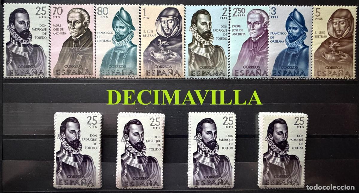 Sellos: ESP255, ESPA&Ntilde;A, SPAIN, A&Ntilde;O 1965, EDIFL 1678/85, FORJADORES DE AMERICA, 5 SERIES
