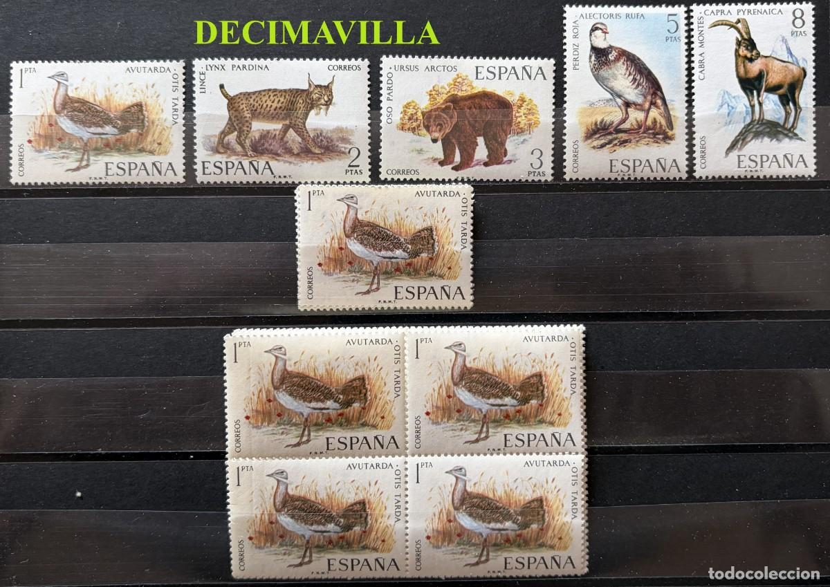 Sellos: ESP267, ESPA&Ntilde;A, SPAIN, A&Ntilde;O 1971, EDIFIL 2036/40, FAUNA, 5 SERIES