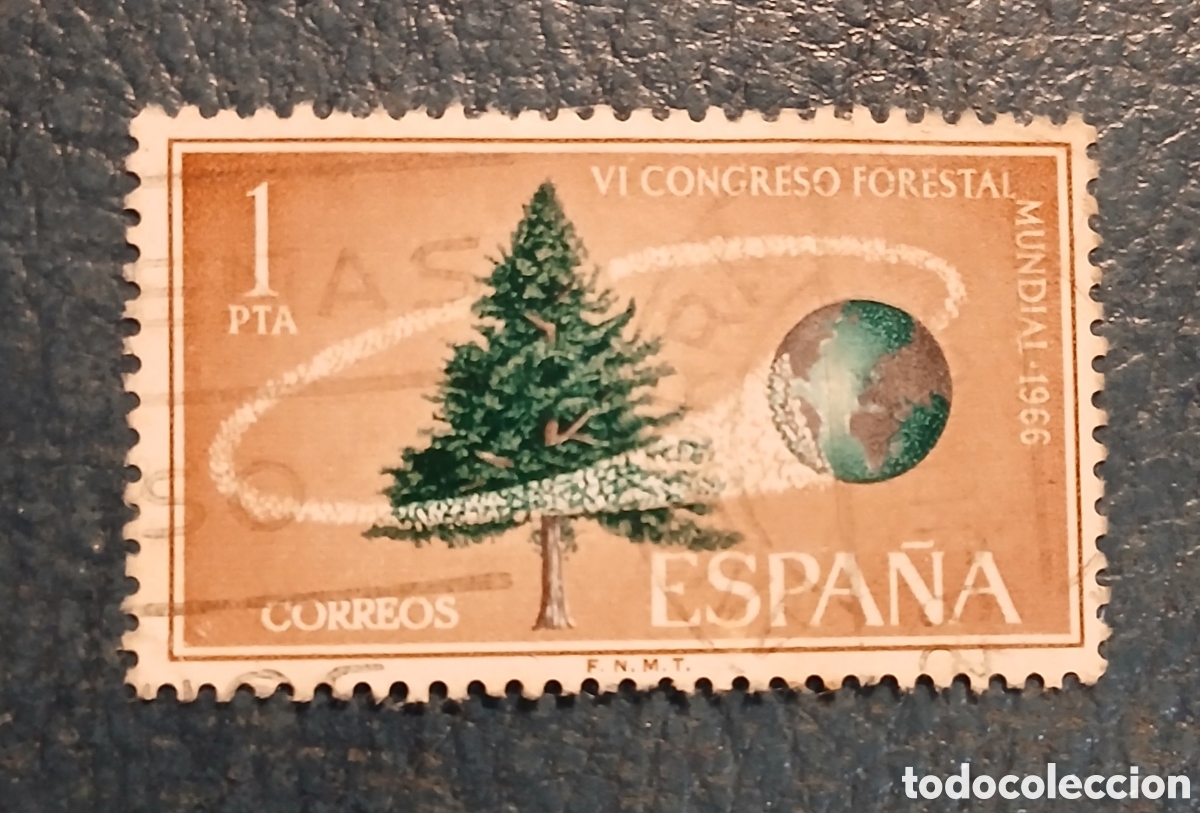 Sellos: 1 sello Espa&ntilde;a 1966. Congreso forestal mundial