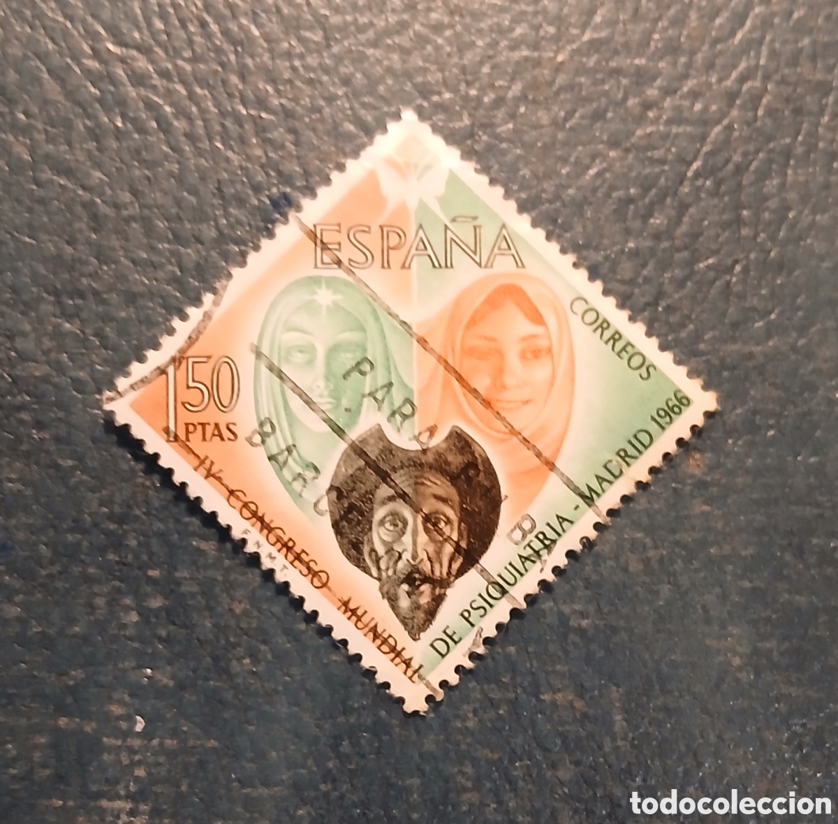 Sellos: 1 sello Espa&ntilde;a 1966. Congreso Mundial de Psiquiatria