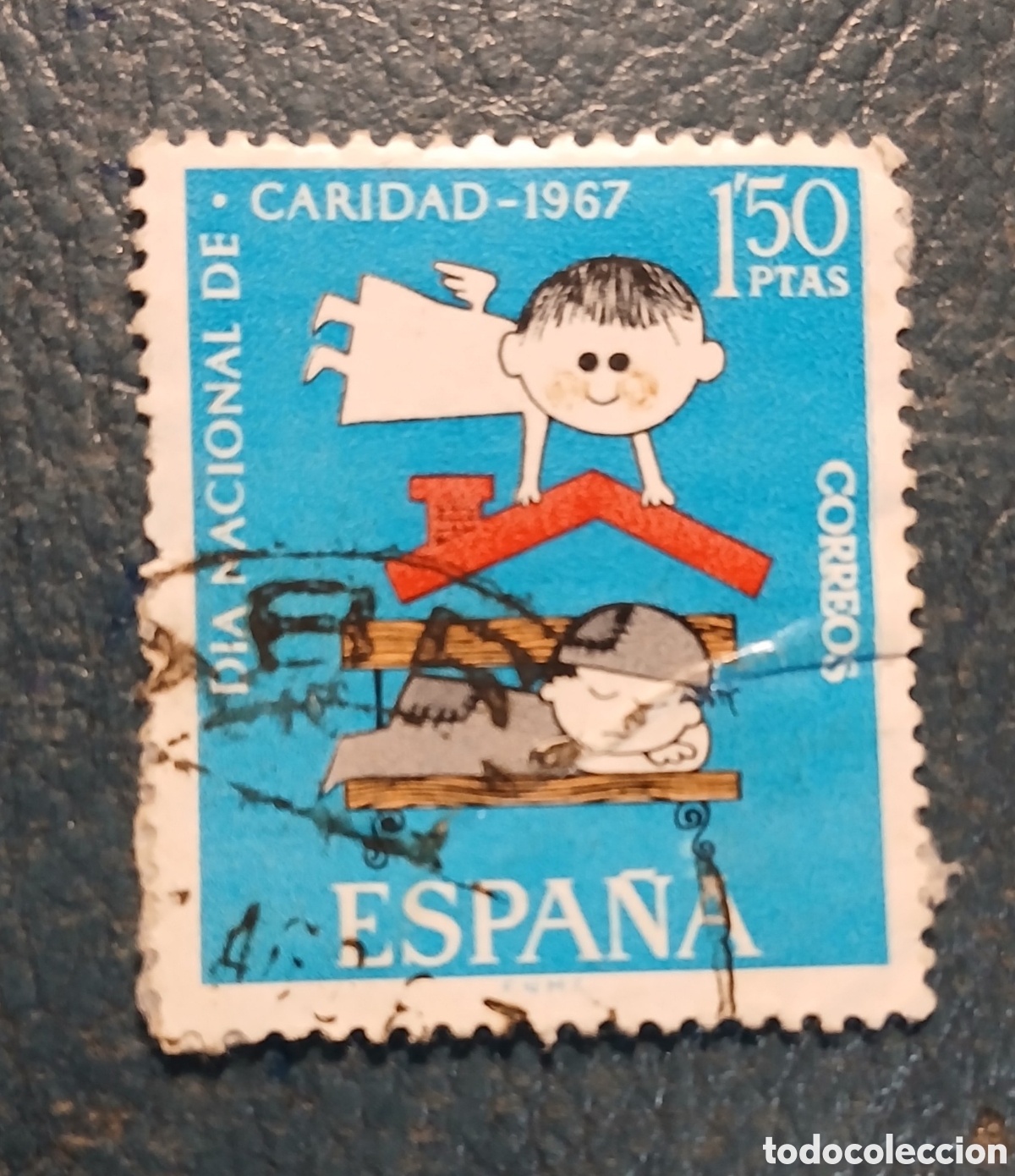 Sellos: 1 sello Espa&ntilde;a 1967 pro C&aacute;ritas Espa&ntilde;ola