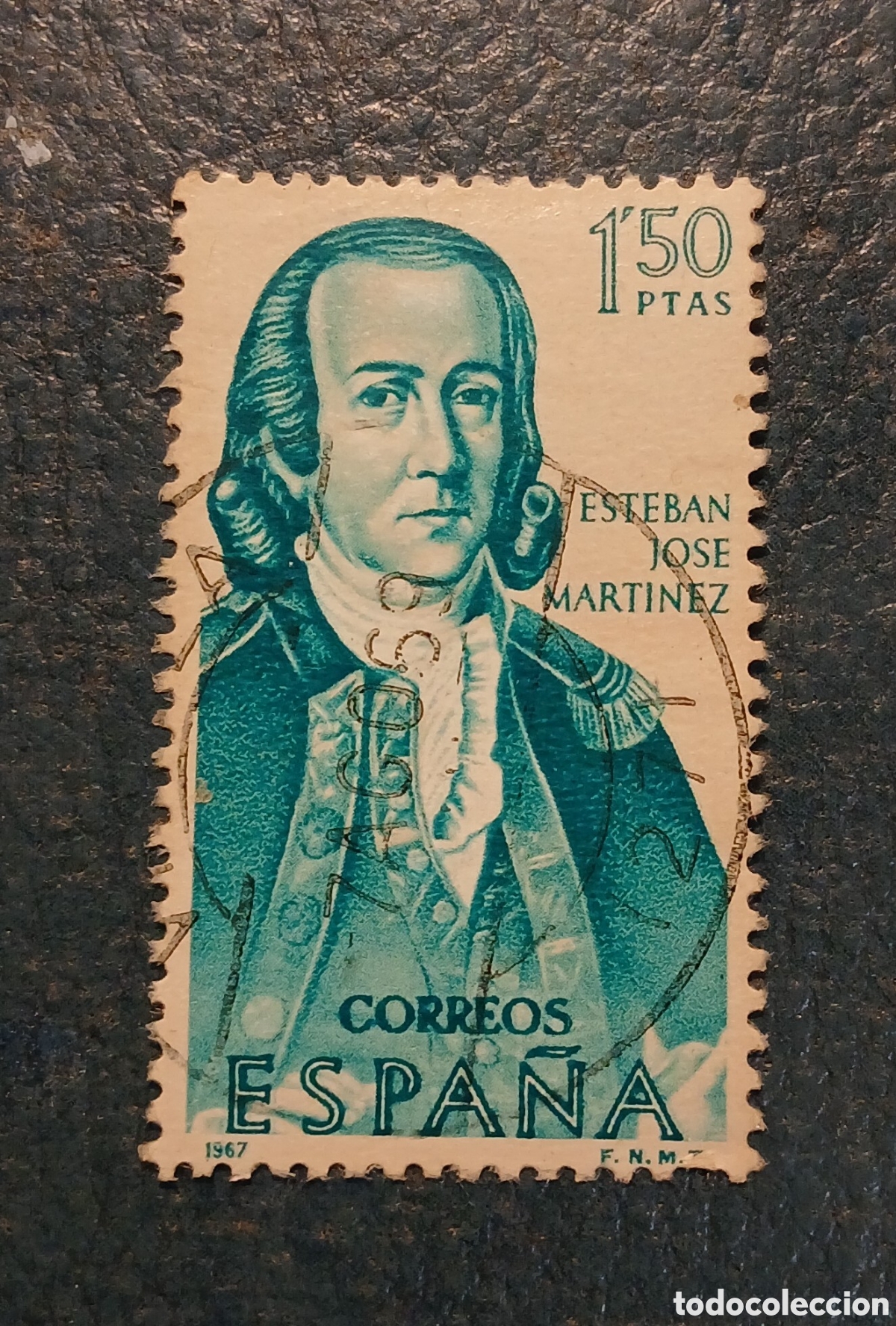 Sellos: 1 sello Espa&ntilde;a 1967. Forjadores de Am&eacute;rica. Esteban Jos&eacute; Mart&iacute;nez