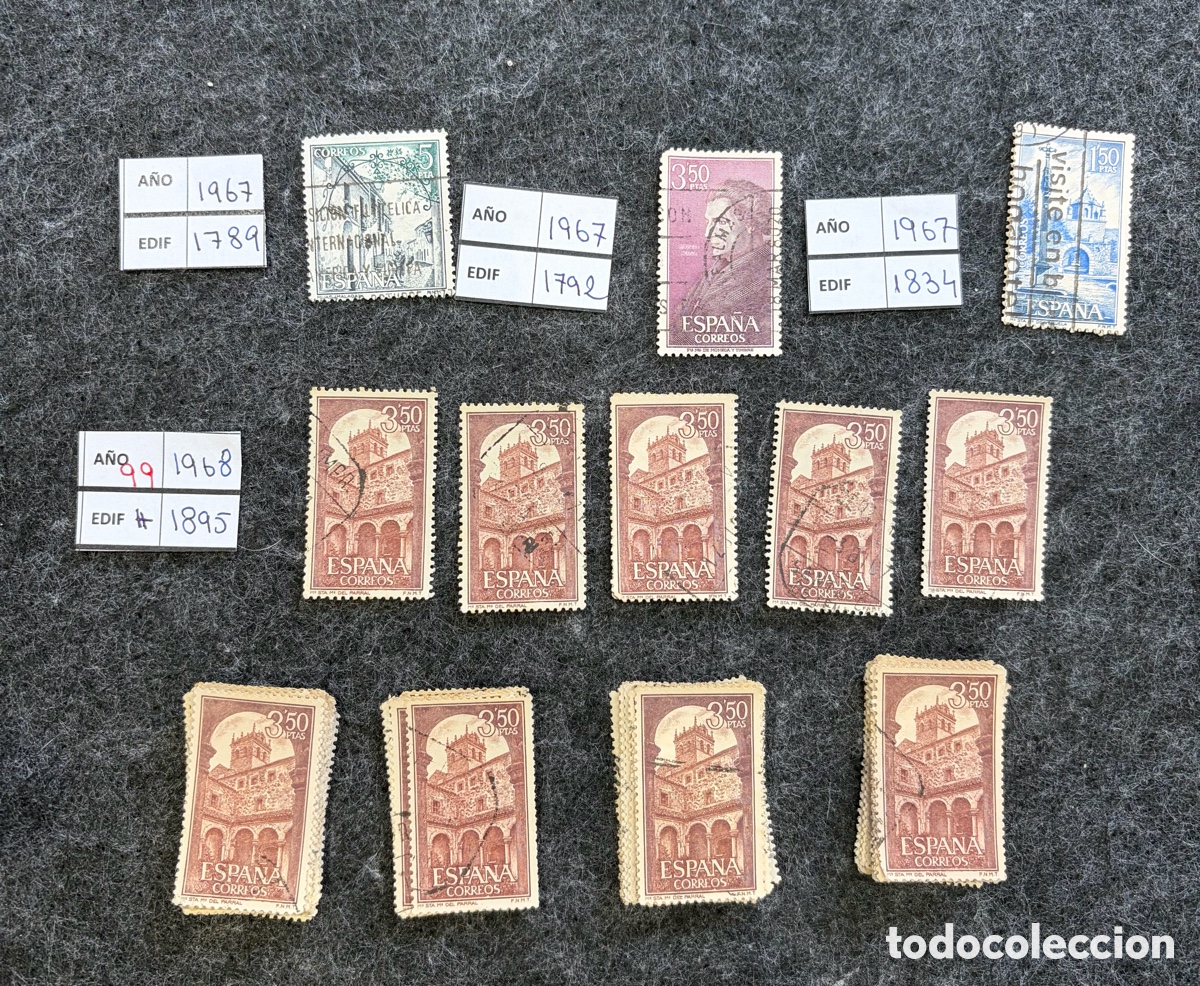Sellos: Sellos Espa&ntilde;a 1967-68 lote 102 uds Edifil 1895+1789 1792 1834