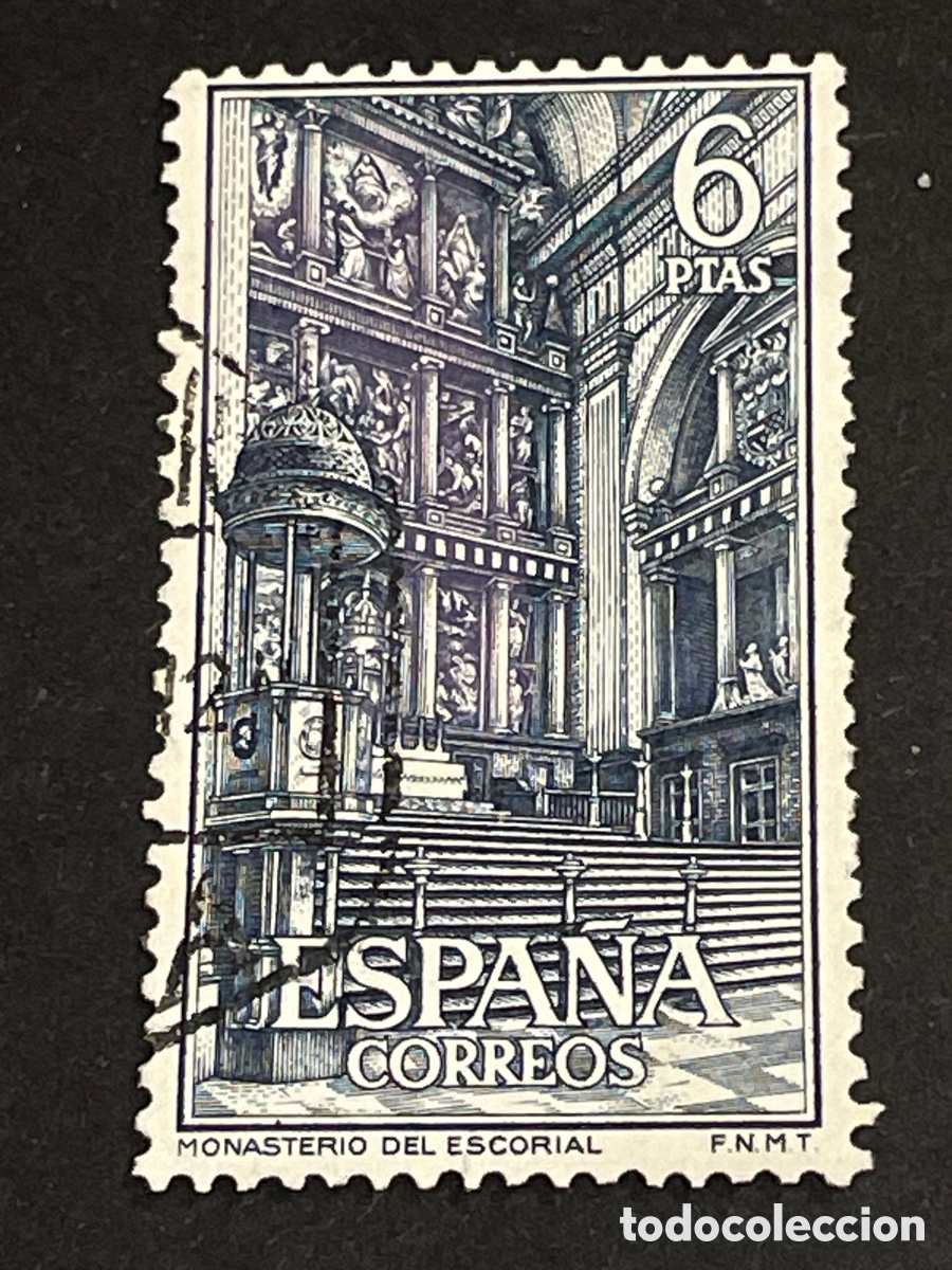 Sellos: Edifil 1387 6 Pts Escorial usado , LUJO muy bonito, el de la foto