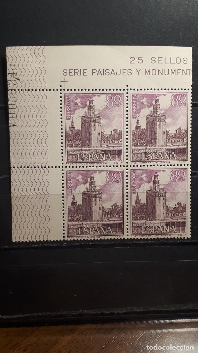 Sellos: ESPA&Ntilde;A ** A&Ntilde;O 1966. EDIFIL 1730. BLOQUE DE 4. - Foto 1