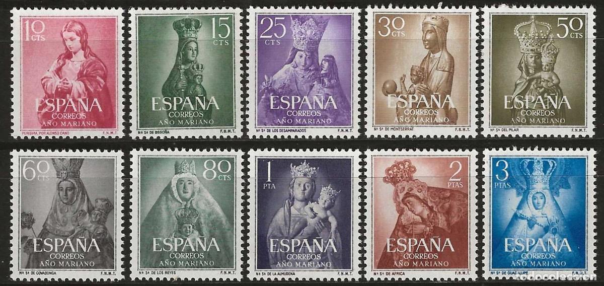 Sellos: ESPA&Ntilde;A 1954. EDIFIL 1133/1141. SERIE COMPLETA &rdquo;A&Ntilde;O MARIANO&rdquo;. MNH***