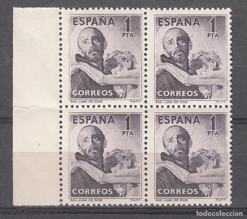 Sellos: ESPA&Ntilde;A 1950 - SAN JUAN DE DIOS - EDIFIL 1070** EN BLOQUE DE 4 NUEVO SIN CHARNELA MNH