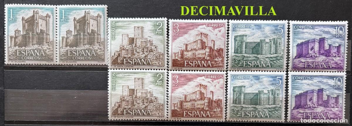 Sellos: ESP272, ESPA&Ntilde;A, SPAIN, A&Ntilde;O 1972, EDIFIL 2093/97, CASTILLOS, 2 SERIES