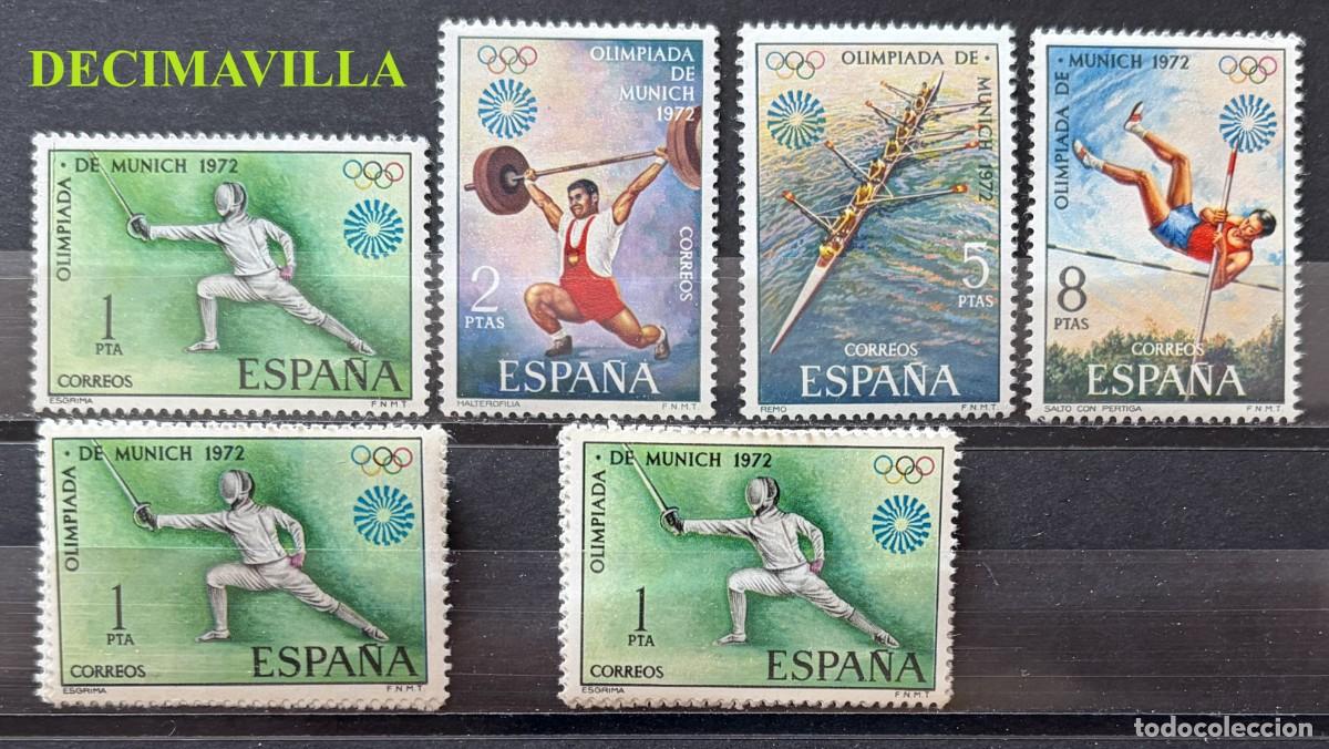 Sellos: ESP273, ESPA&Ntilde;A, SPAIN, A&Ntilde;O 1972, EDIFIL 2098/101, JUEGOS OLIMPICOS MUNICH, 3 SERIES