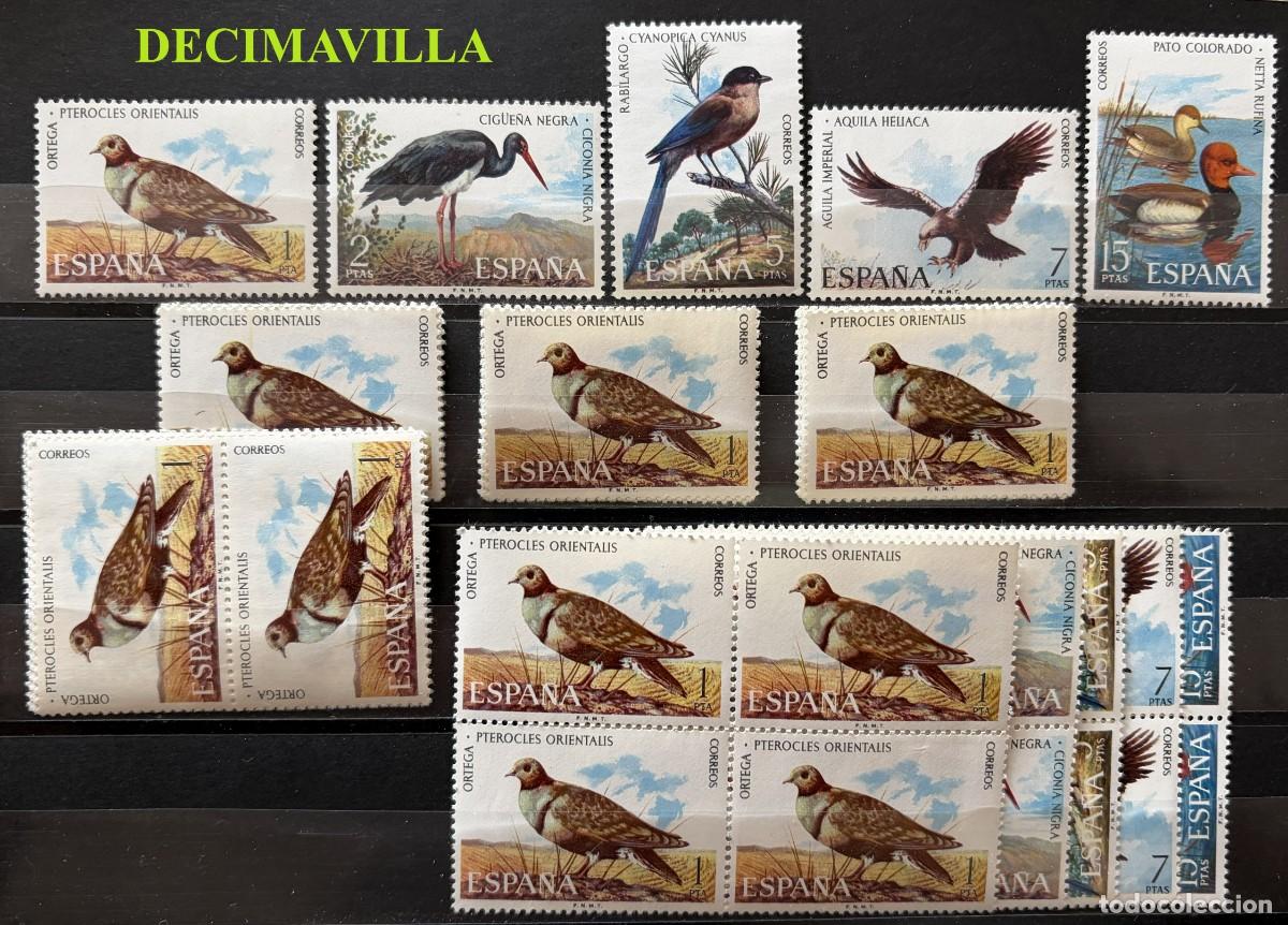 Sellos: ESP277, ESPA&Ntilde;A, SPAIN, A&Ntilde;O 1973, EDIFIL 2134/38, FAUNA, AVES, 10 SERIES