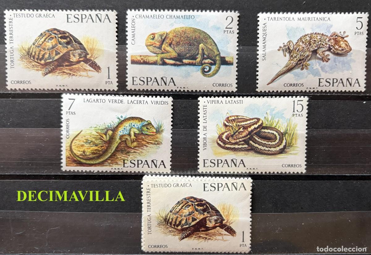 Sellos: ESP280, ESPA&Ntilde;A, SPAIN, A&Ntilde;O 1974, EDIFIL 2192/96, FAUNA, 2 SERIES